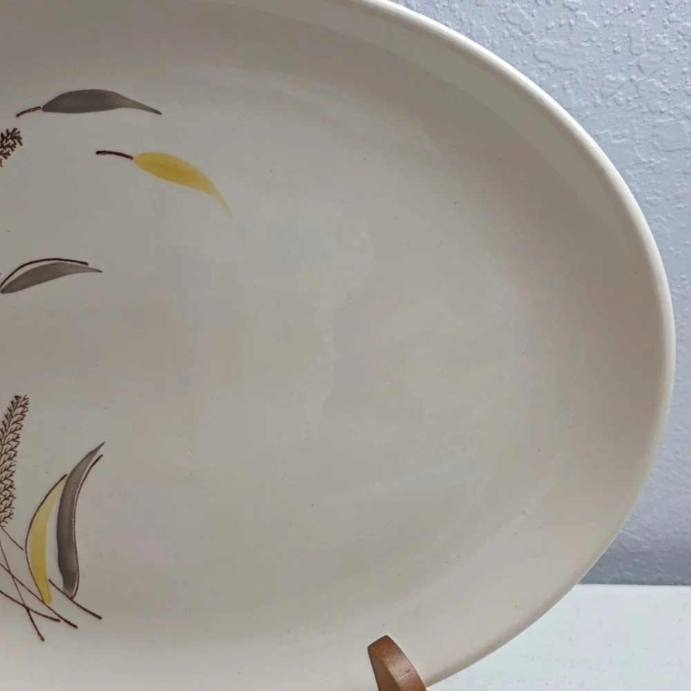 Vintage‎ 1958 Stetson China Co Handpainted Wheat Oval Serving Platter Ovenproof